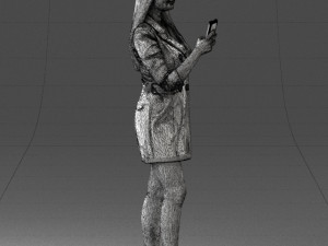 girl with phone 0708-1 3d print ready 3D Baskı Modeli