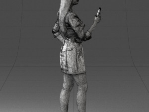 girl with phone 0708-1 3d print ready 3D Baskı Modeli