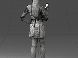 girl with phone 0708-1 3d print ready 3D Baskı Modeli
