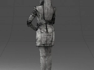 000277 Realistic Female Model in Business Dress with Smartphone 0708 3dp 3D Print Model