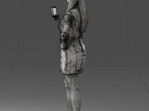 girl with phone 0708-1 3d print ready 3D Baskı Modeli