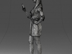 girl with phone 0708-1 3d print ready 3D Baskı Modeli