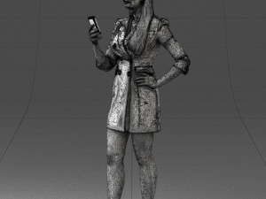 girl with phone 0708-1 3d print ready 3D Baskı Modeli