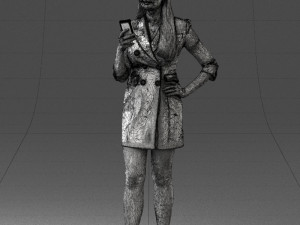 girl with phone 0708-1 3d print ready 3D Baskı Modeli