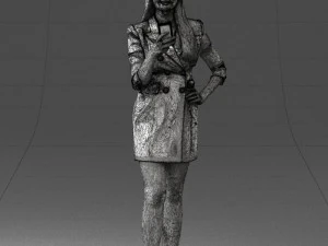 000277 Realistic Female Model in Business Dress with Smartphone 0708 3dp 3D Print Model