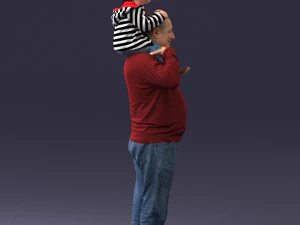 000198 Grandfather with Grandson on Shoulders 1023 3D Model