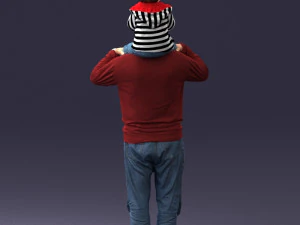 000198 Grandfather with Grandson on Shoulders 1023 3D Model