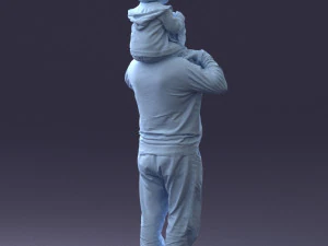000198 Grandfather with Grandson on Shoulders 1023 3D Model