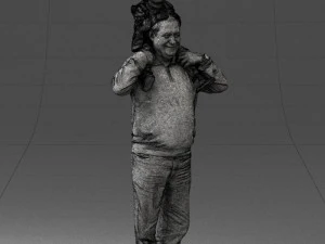 000198 Grandfather with Grandson on Shoulders 1023 3D Model