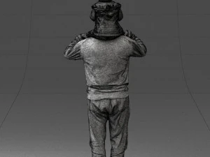 000198 Grandfather with Grandson on Shoulders 1023 3D Model