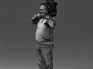 000198 Grandfather with Grandson on Shoulders 1023 3D Model