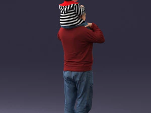 000198 Grandfather with Grandson on Shoulders 1023 3dp 3D Print Model