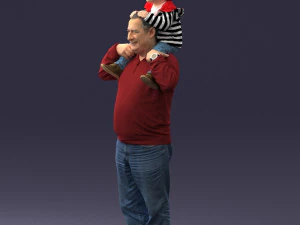 000198 Grandfather with Grandson on Shoulders 1023 3dp 3D Print Model