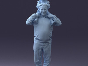 grandfather with boy 1023 3d print ready Modèles 3D en vedette