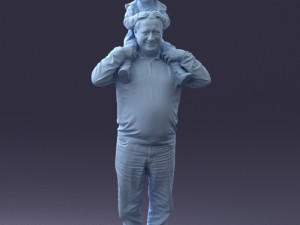 grandfather with boy 1023 3d print ready Modèles 3D en vedette
