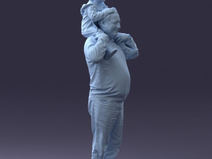 grandfather with boy 1023 3d print ready Modèles 3D en vedette