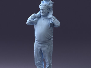 grandfather with boy 1023 3d print ready Modèles 3D en vedette