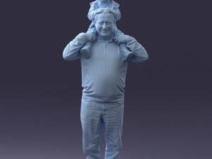 grandfather with boy 1023 3d print ready Modèles 3D en vedette