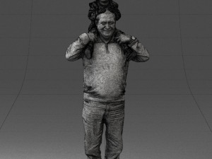 grandfather with boy 1023 3d print ready Modèles 3D en vedette