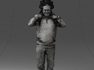 grandfather with boy 1023 3d print ready Modèles 3D en vedette