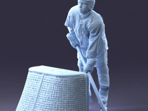 000296 3D Printable Hockey Player with Goal Sports Figurine 1014 3dp 3D Print Model