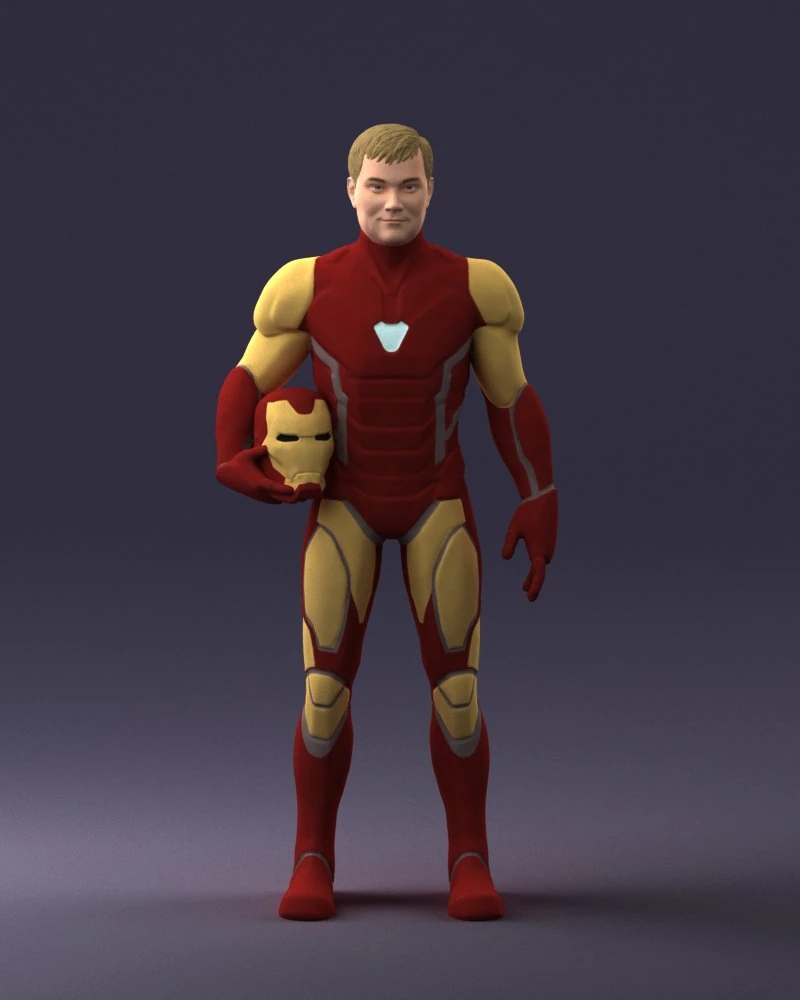 000291 Homem em traje blindado futurista com capacete 1001 Modelo 3D .c4d .max .obj .3ds .fbx .stl .blend 
