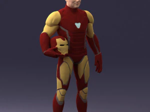 000291 Homem em traje blindado futurista com capacete 1001 Modelo 3D