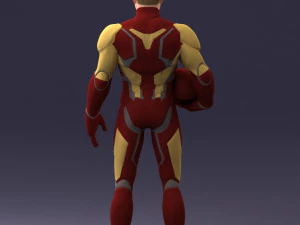 000291 Homem em traje blindado futurista com capacete 1001 Modelo 3D
