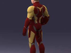 000291 Homem em traje blindado futurista com capacete 1001 Modelo 3D