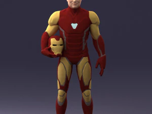 000291 Homem em traje blindado futurista com capacete 1001 Modelo 3D