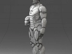 000291 Homem em traje blindado futurista com capacete 1001 Modelo 3D
