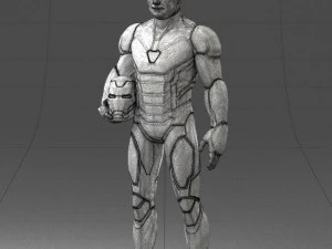 000291 Homem em traje blindado futurista com capacete 1001 Modelo 3D