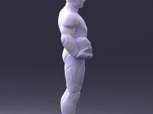 000291 Man in Futuristic Armored Suit with Helmet 1001 3dp 3D Print Model