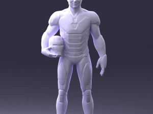 000291 Man in Futuristic Armored Suit with Helmet 1001 3dp 3D Print Model