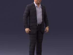 000281 Businessman in Checked Suit 0730 3D Model