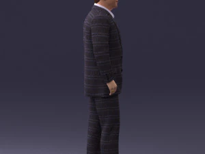 000281 Businessman in Checked Suit 0730 3D Model
