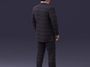 000281 Businessman in Checked Suit 0730 3D Model