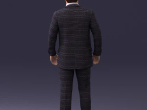 000281 Businessman in Checked Suit 0730 3D Model