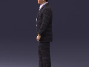 000281 Businessman in Checked Suit 0730 3D Model