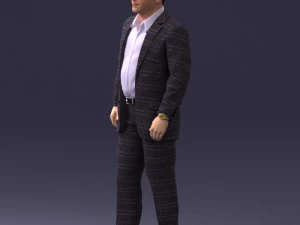 000281 Businessman in Checked Suit 0730 3D Model