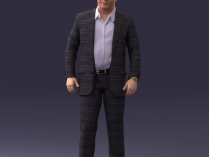 000281 Businessman in Checked Suit 0730 3D Model