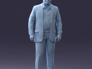 000281 Businessman in Checked Suit 0730 3D Model