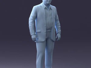 000281 Businessman in Checked Suit 0730 3D Model