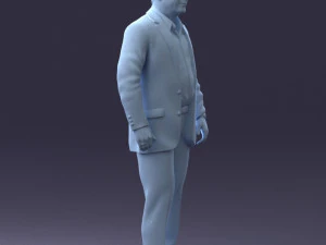 000281 Businessman in Checked Suit 0730 3D Model