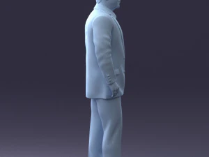 000281 Businessman in Checked Suit 0730 3D Model