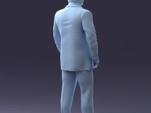 000281 Businessman in Checked Suit 0730 3D Model