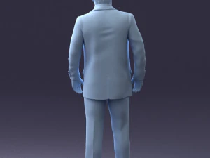 000281 Businessman in Checked Suit 0730 3D Model