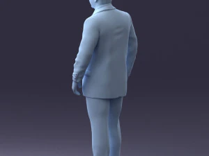 000281 Businessman in Checked Suit 0730 3D Model