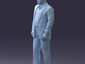 000281 Businessman in Checked Suit 0730 3D Model