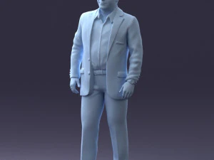 000281 Businessman in Checked Suit 0730 3D Model